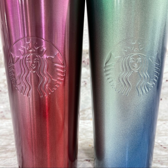 Starbucks NWT 2021 Holiday Limited Edition Set of 2 Stainless Steel Ombré- 24oz - Picture 15 of 15